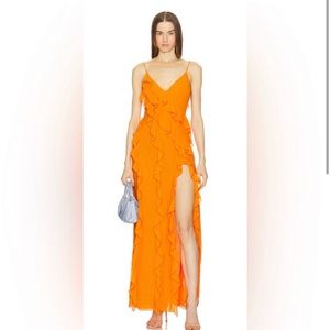 Nehna Gown in Bright Orange NBD-Revolve